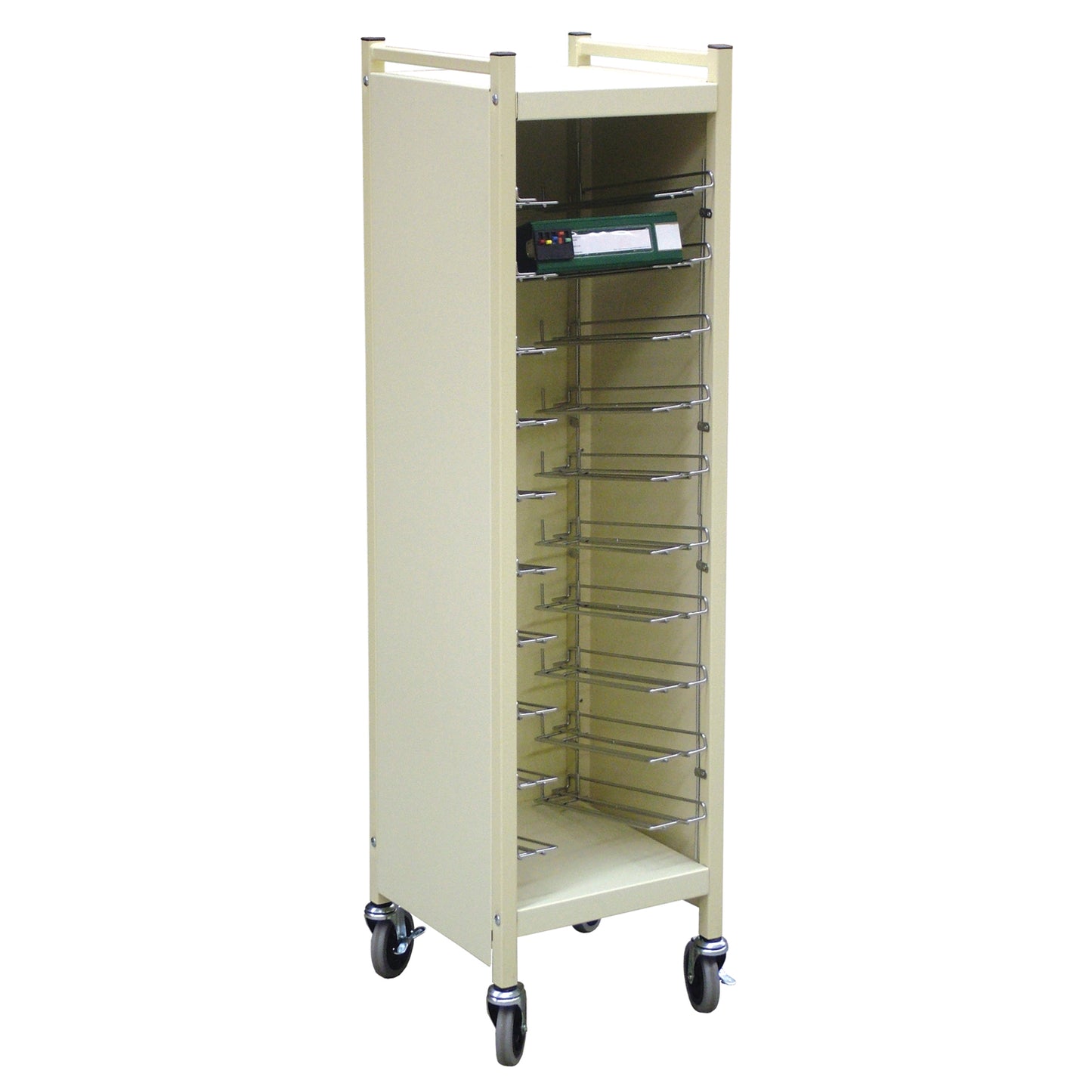 Big Beam Cabinet Style Flat Storage Rack, 8 Chart Capacity, 8 Tier, 53"H x 14"W x 15"D