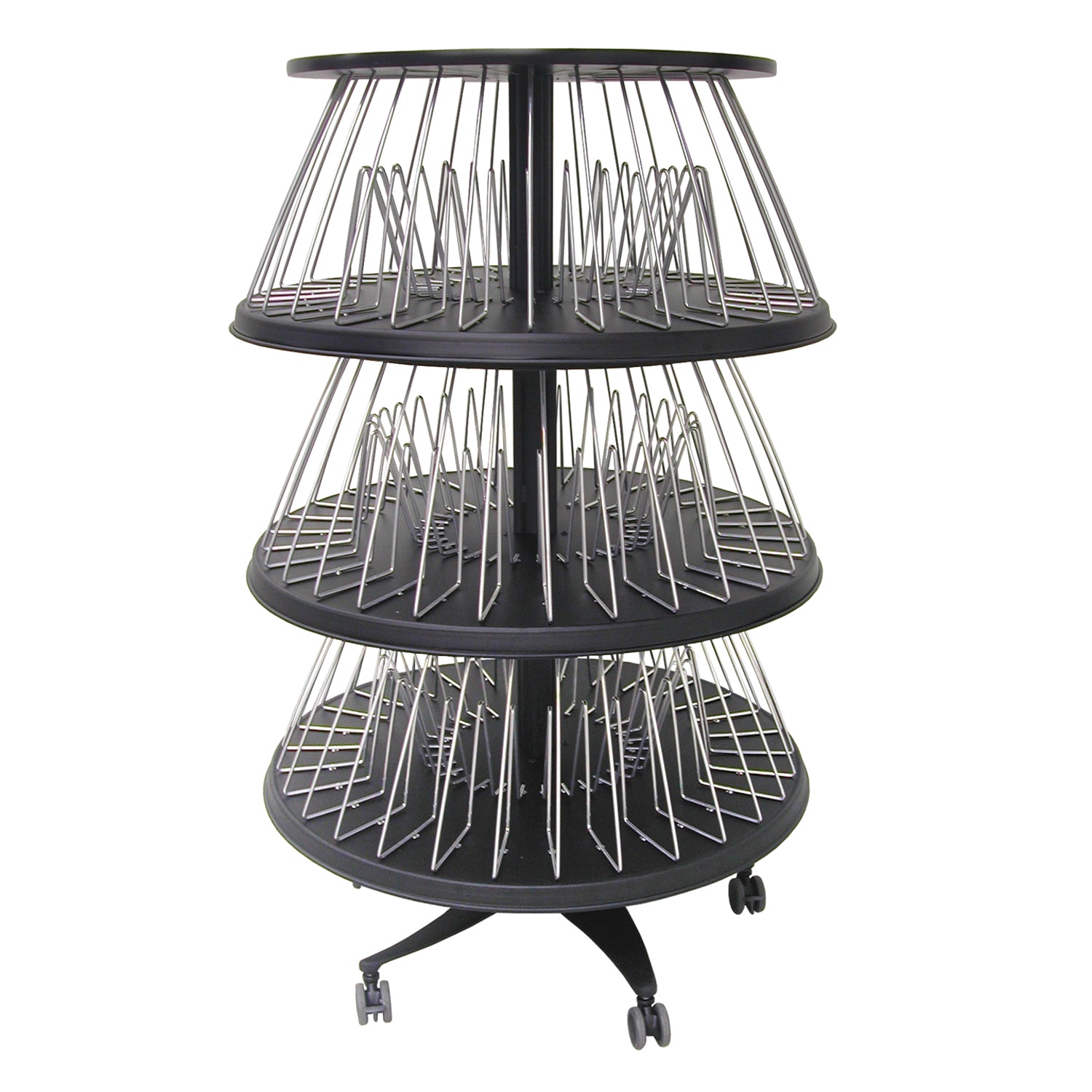 Chart Carousel, Floor-Triple Tier, 90 Chart Capacity, 3x 30, 65H x 36W x 36D