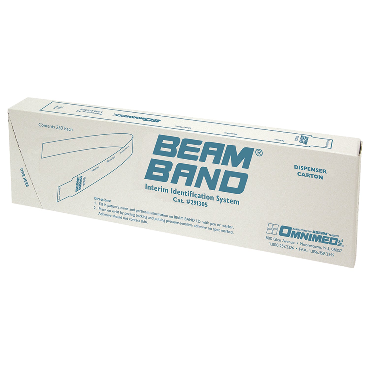 Beam ID Band, Dispenser Box, 250/bx