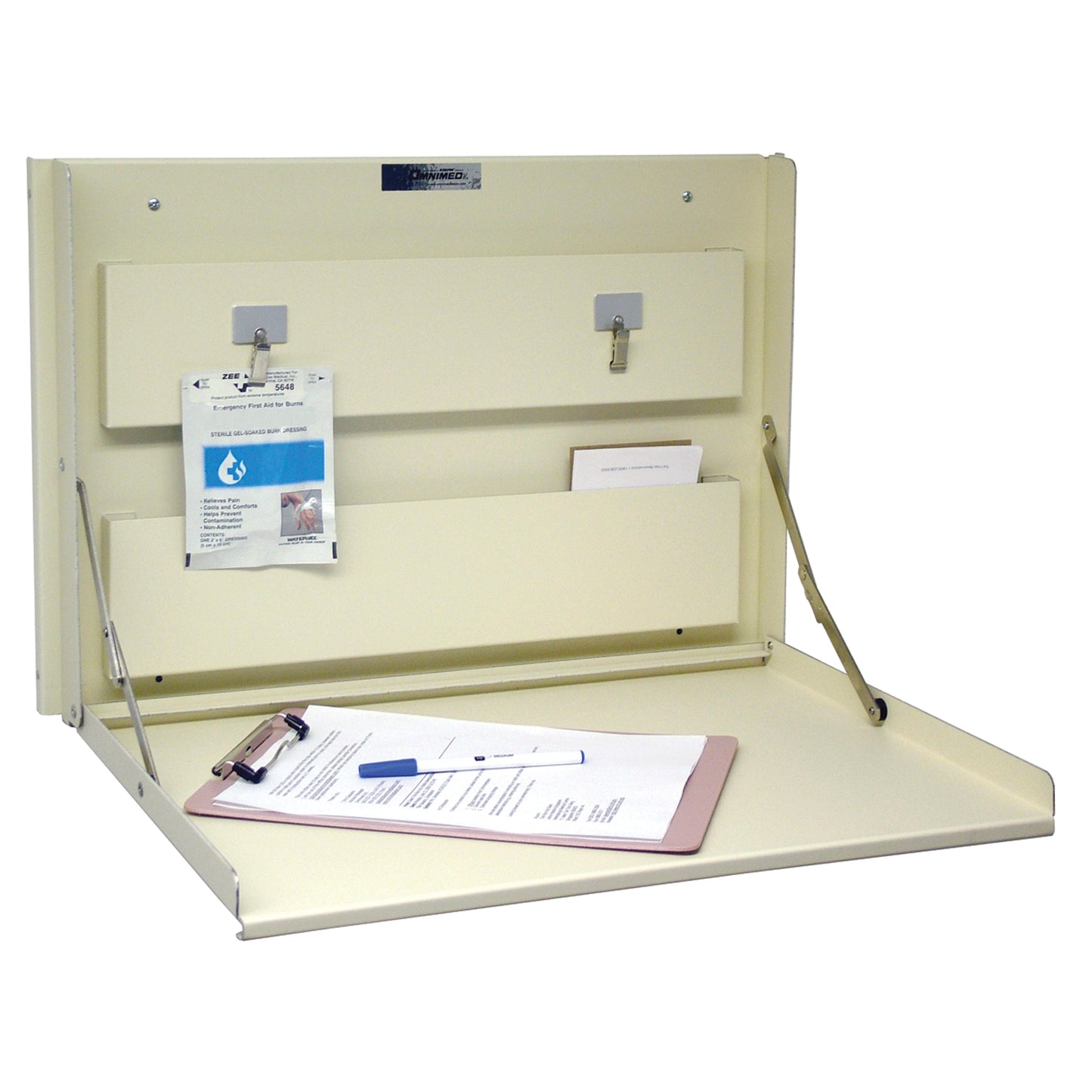 Wall Desk, Steel, Beige, 15"H x 20_"W x 3"D