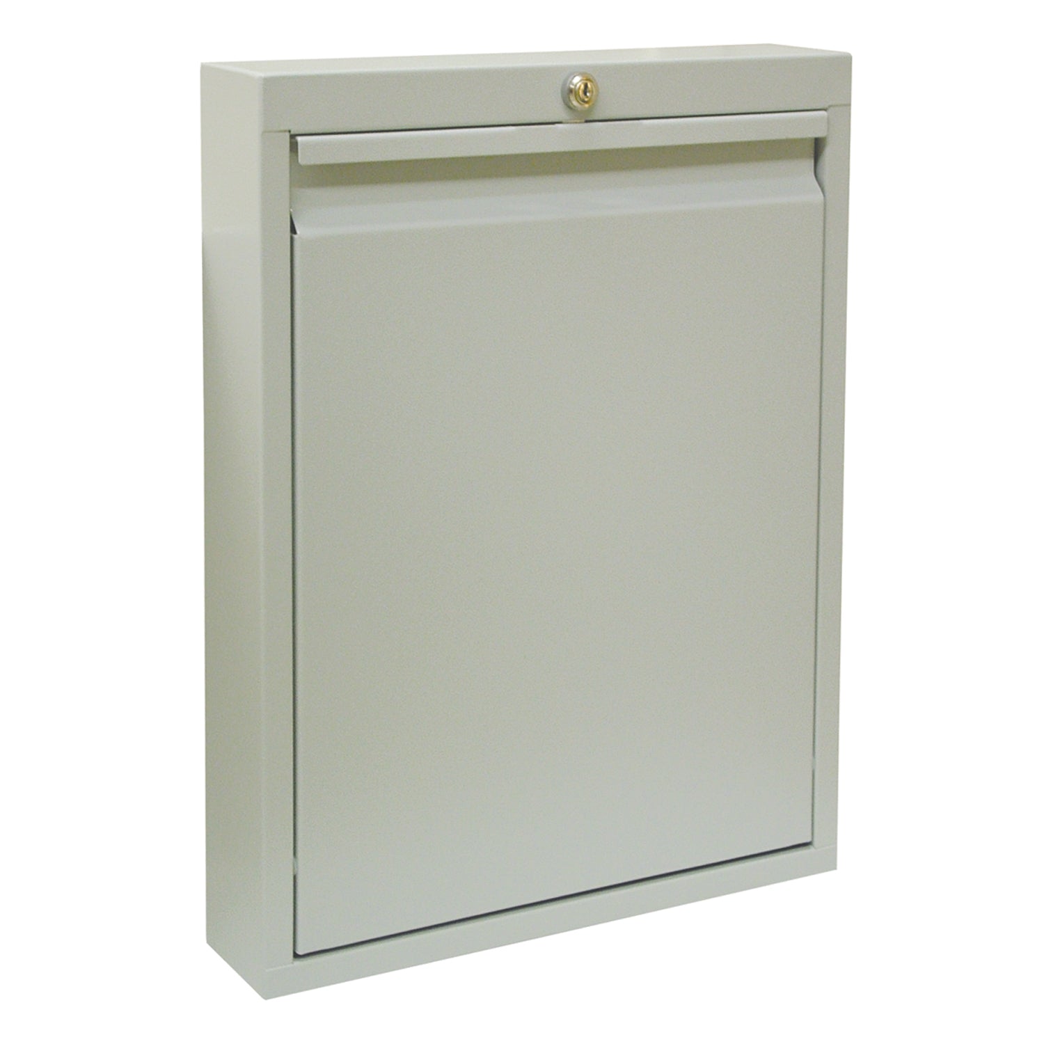 Single Size Wall Desk, Manual Close Door & Flat Key, Light Grey, 23_"H x 18"W x 4"D