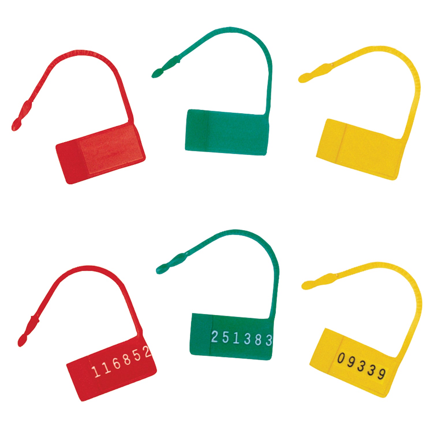 Safety Control Seals & Numbers, Green, 100/pkg