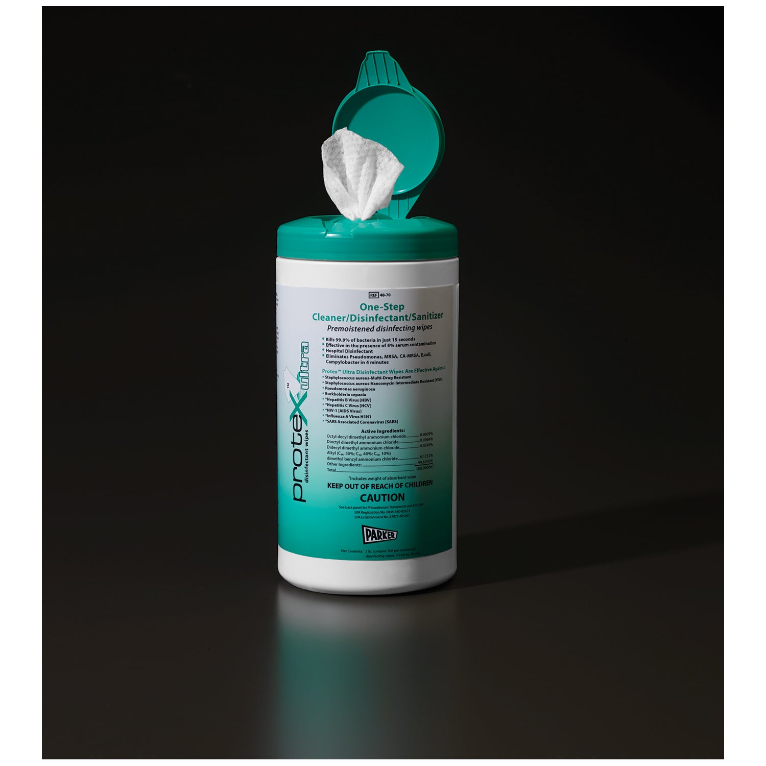 Disinfectant Wipes, 7" x 9.5", 75 ct Canister, 8/cs