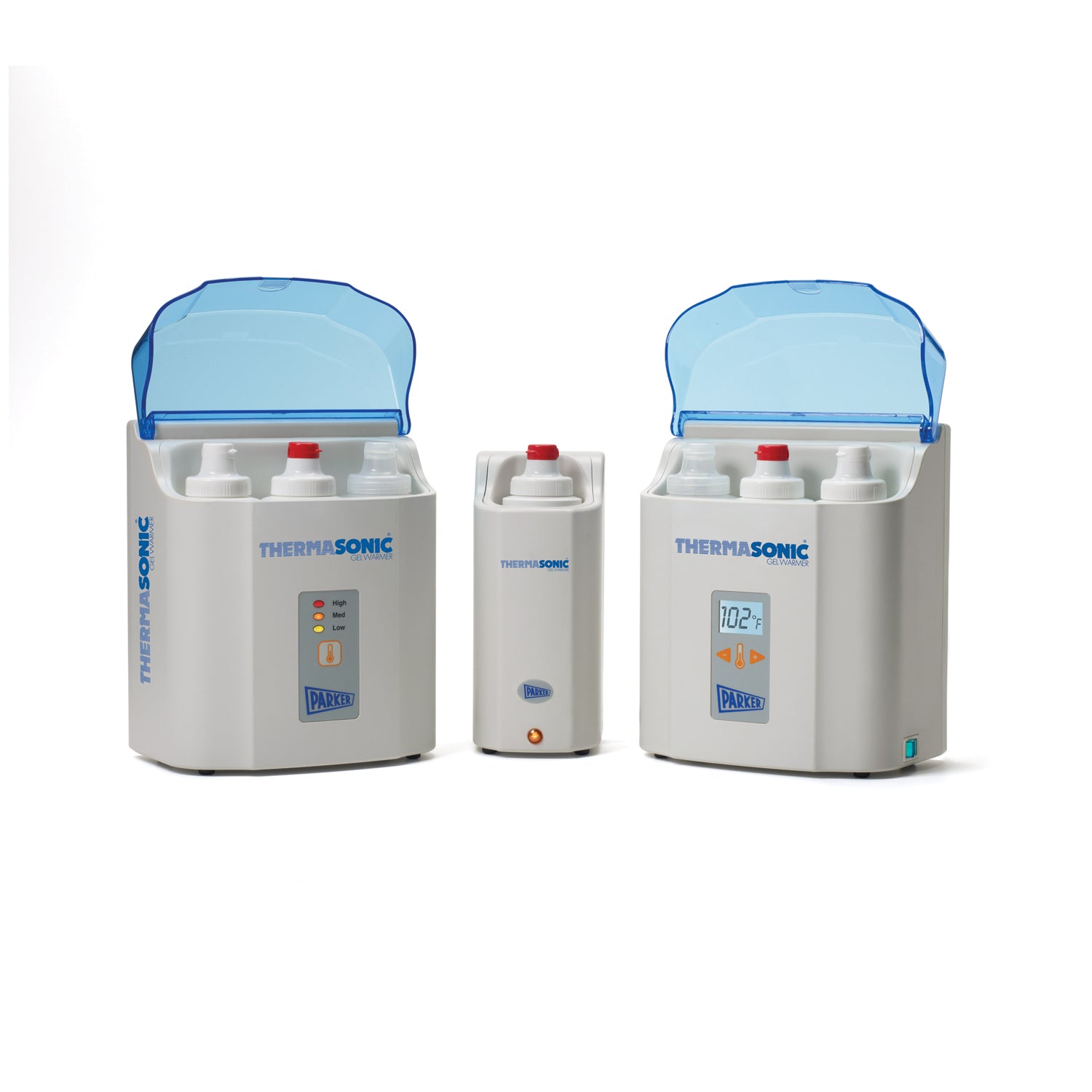 Three-Bottle LED Gel Warmer, 4 ea/cs (3 Complimentary Bottles of Ultrasound Gel and/or Lotion with Thermasonic Gel Warmer Registration at Parkerlabs.com)