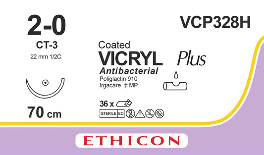 Suture, Taper Point, Size 2-0, 27", Violet Braided, Needle CT-3, _ Circle, 3 dz/bx (Continental US Only)