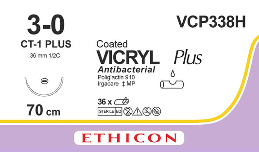 Suture, Taper Point, Size 3-0, 27", Violet Braided, Needle CT-1, _ Circle, 3 dz/bx (Continental US Only)