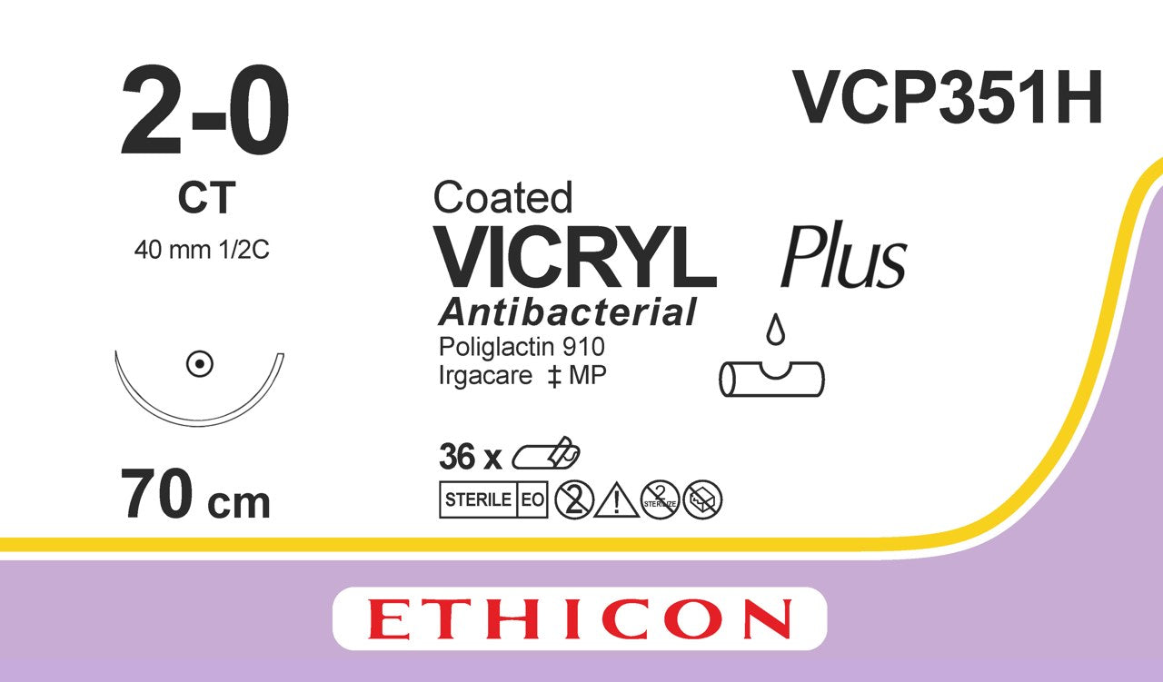 Suture, Taper Point, Size 2-, 27", Violet Braided, Needle CT, _ Circle, 3 dz/bx (Continental US Only)