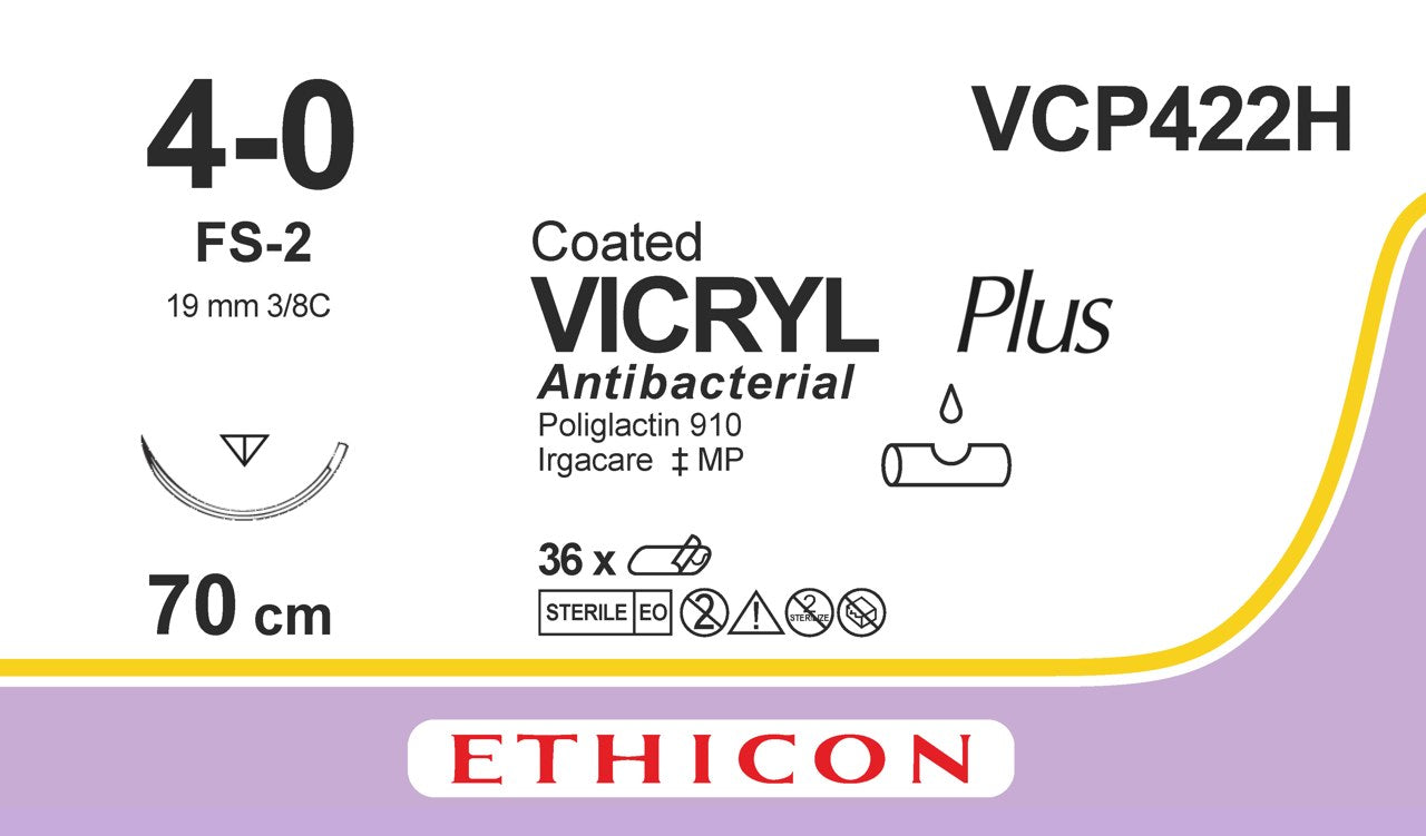 Suture, Reverse Cutting, Size 4-0, 27", Undyed Braided, Needle FS-2, 3/8 Circle, 3 dz/bx (Continental US Only)
