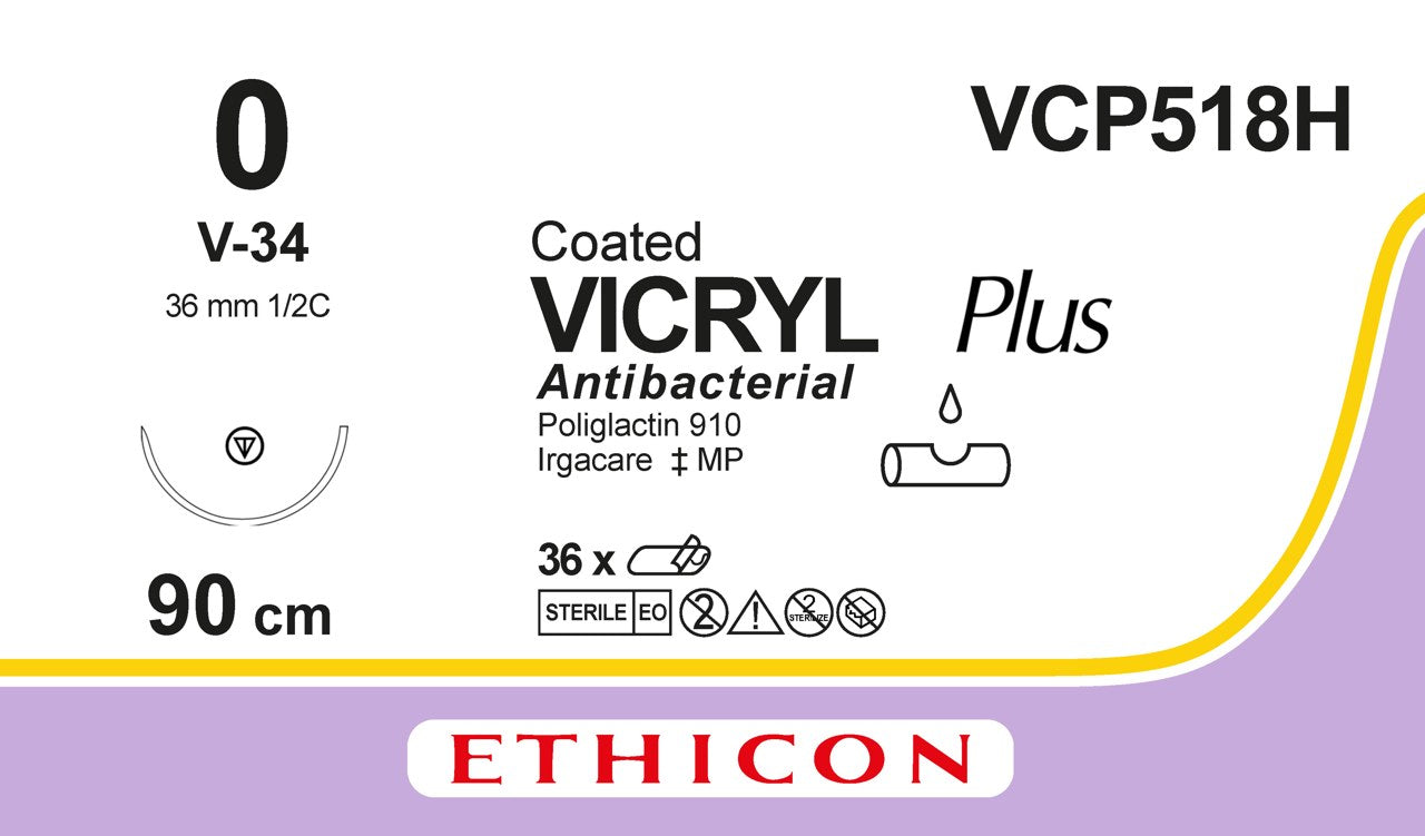 Suture, Tapercut, Size 0, 36", Violet Braided, Needle V-34, _ Circle, 3 dz/bx (Continental US Only)