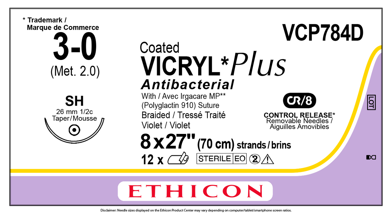 Suture, Taper Point, Size 3-0, 8-27", Violet Braided, Needle SH, _ Circle, 1 dz/bx (Continental US Only)
