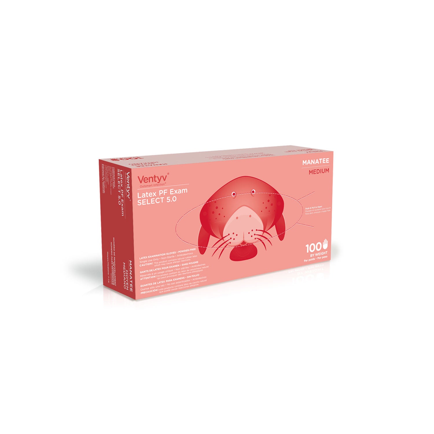 Glove, Exam, Latex, Powder-Free (PF), Textured, Natural White, Medium, 100/bx, 10 bx/cs (Continental US Only)