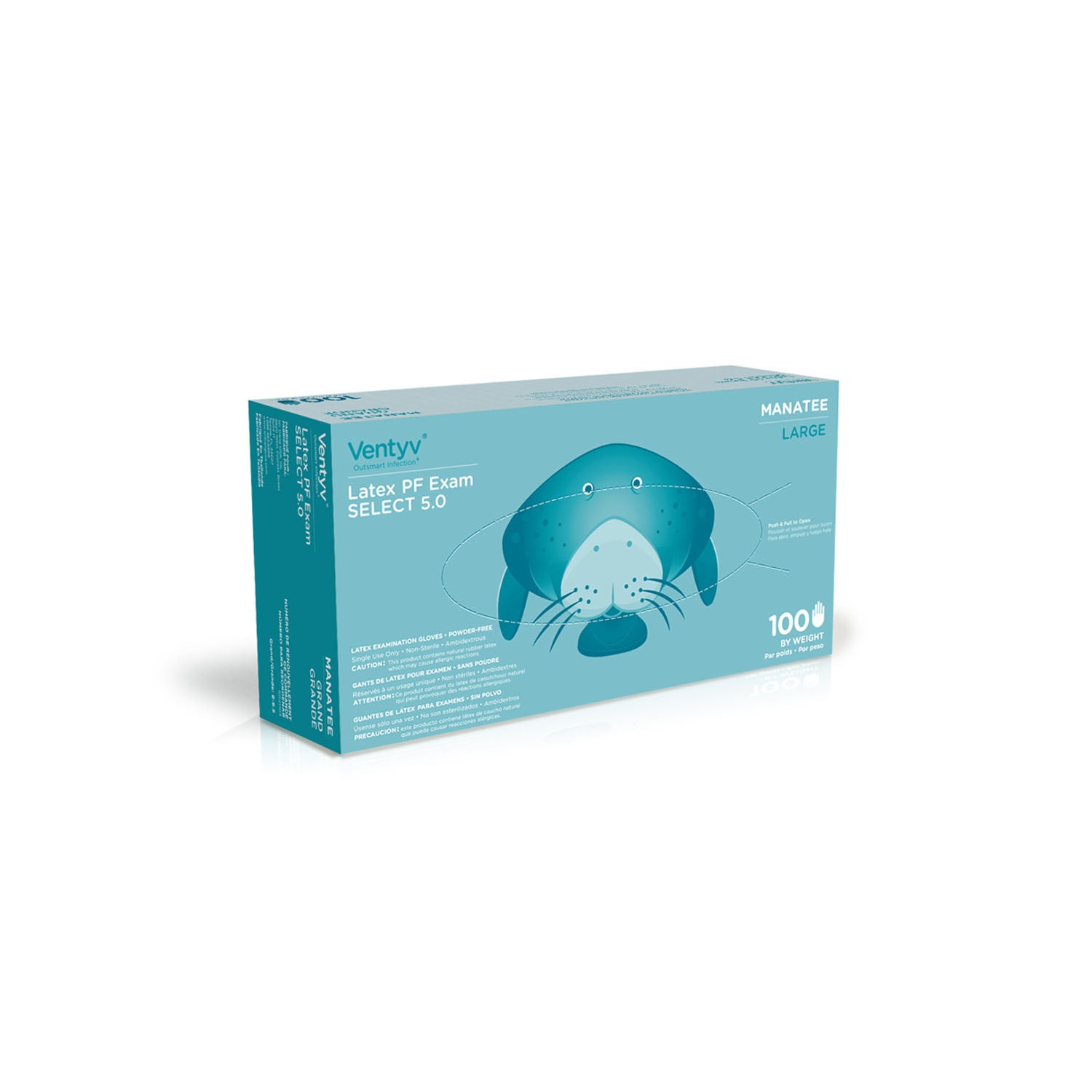 Glove, Exam, Latex, Powder-Free (PF), Textured, Natural White, Large, 100/bx, 10 bx/cs (Continental US Only)