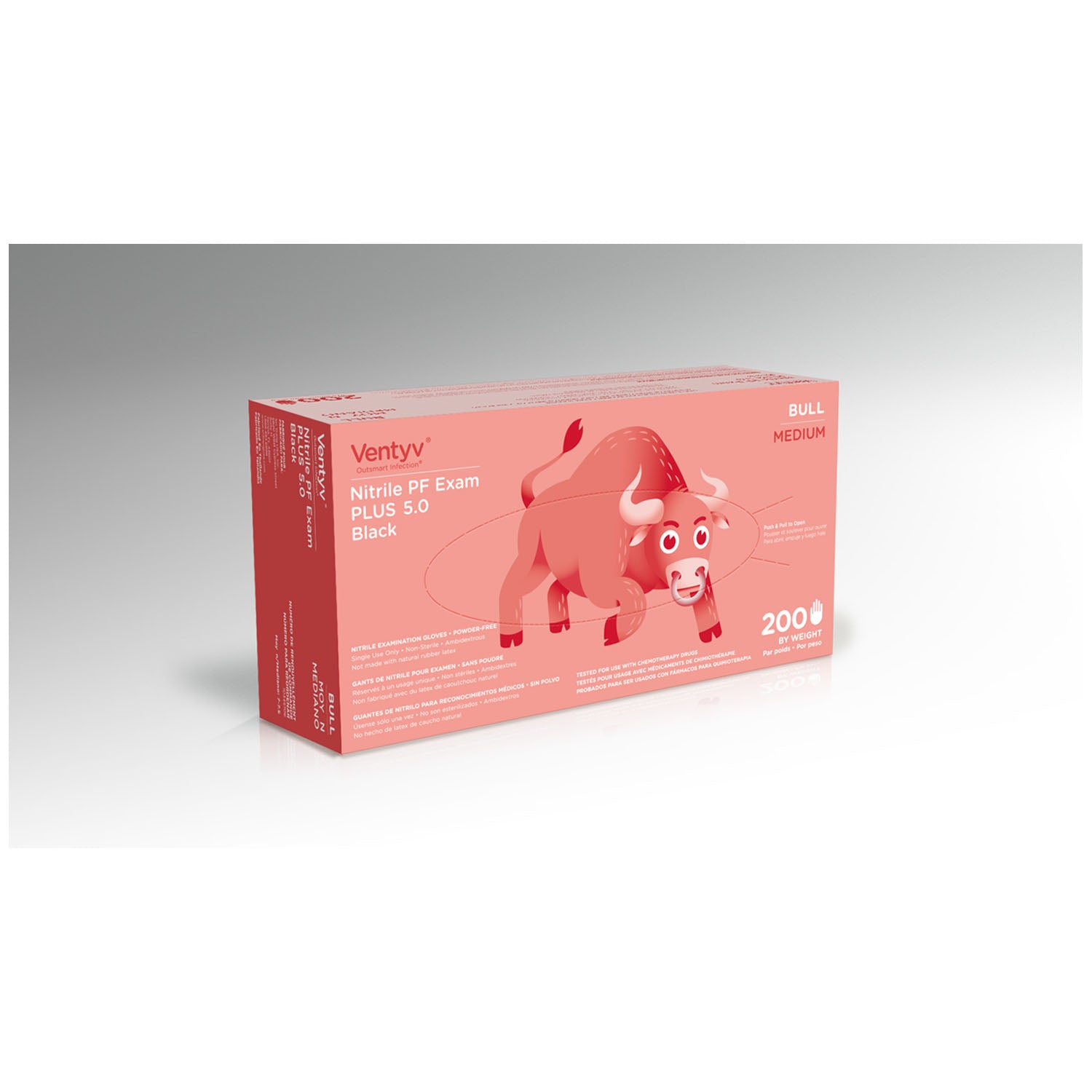 Glove, Exam, Nitrile, Plus, Bull, Powder-Free, Medium, 100/bx, 10bx/cs (Continental US Only)