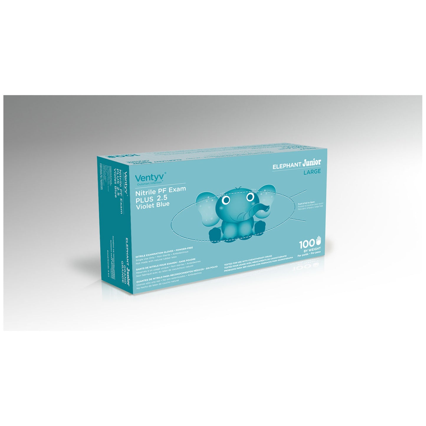 Glove, Exam, Nitrile, Powder-Free (PF), Textured, Chemotherapy Tested, Violet Blue, Large, 100/bx, 20 bx/cs (Continental US Only)