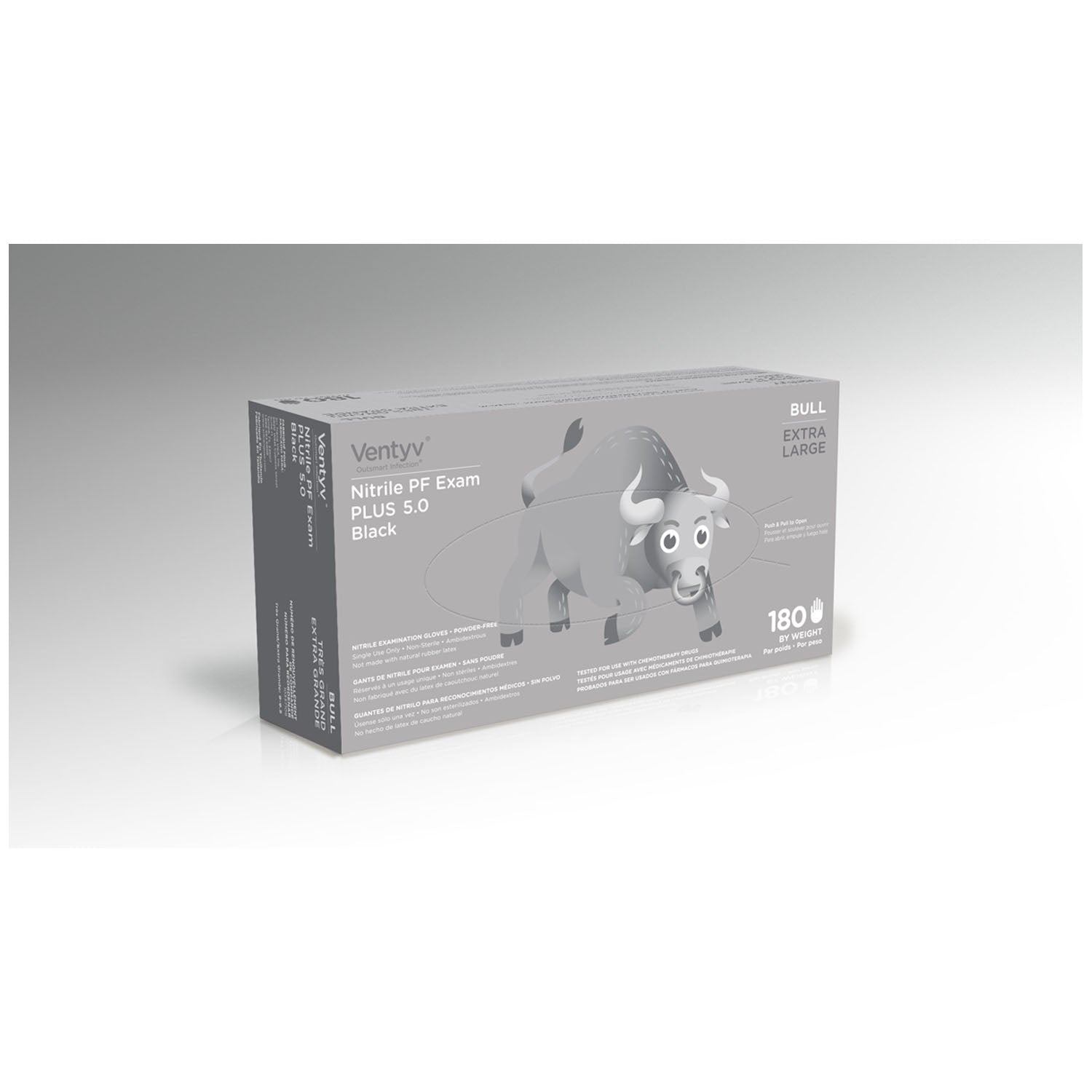 Glove, Exam, Nitrile, Plus, Bull, Powder-Free, X-Large, 100/bx, 10bx/cs (Continental US Only)