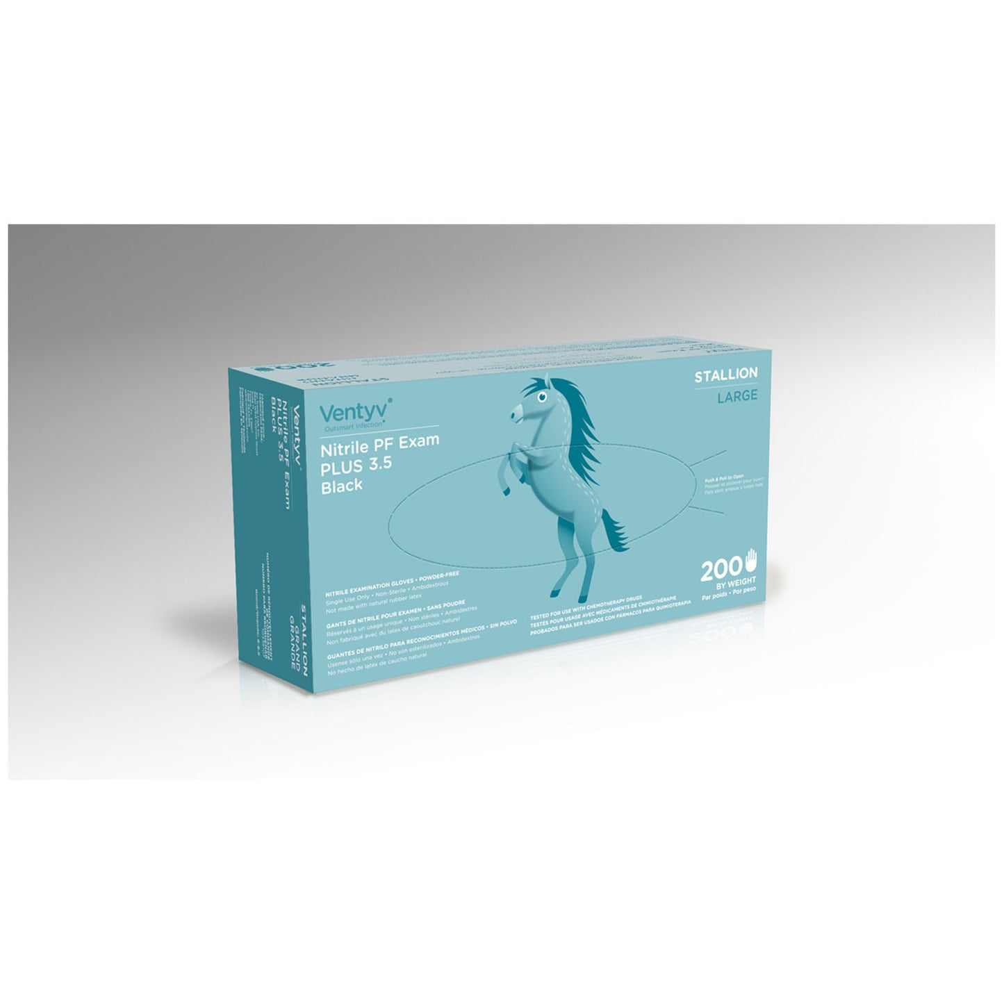 Glove, Exam, Nitrile, Powder-Free (PF), Polymer Coated, Textured Finger Tip, Chemotherapy Tested, Black, Large, 200/bx, 10 bx/cs (Continental US Only) (To be DISCONTINUED)