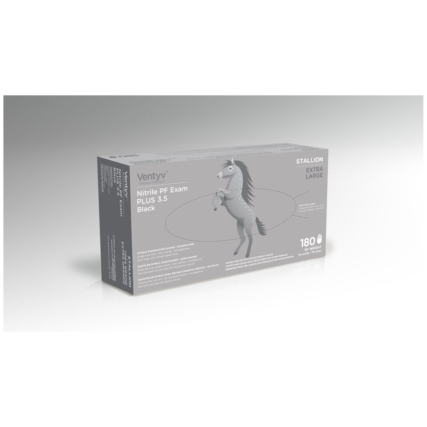 Glove, Exam, Nitrile, Powder-Free (PF), Polymer Coated, Textured Finger Tip, Chemotherapy Tested, Black, X-Large, 200/bx, 10 bx/cs (Continental US Only) (To be DISCONTINUED)