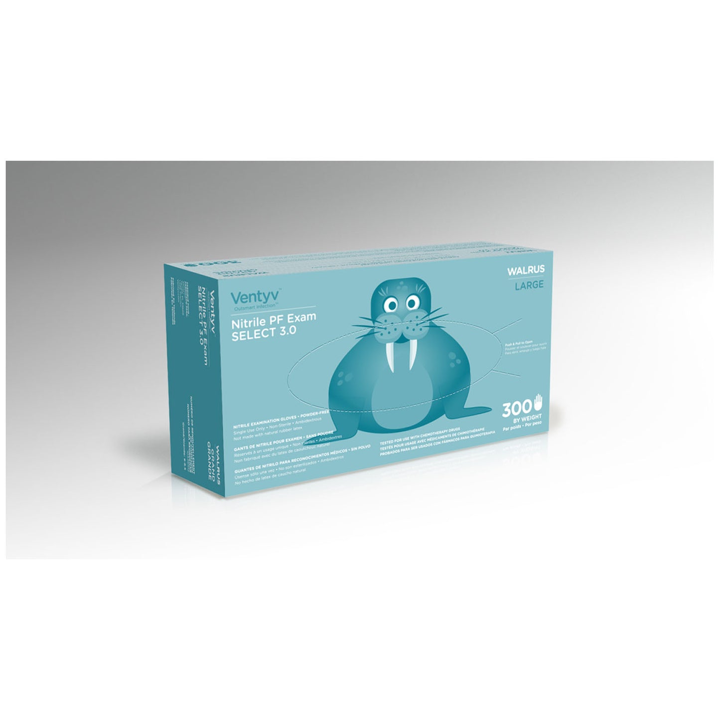 Glove, Exam, Nitrile, Powder-Free (PF), Polymer Coated, Textured Finger Tip, Chemotherapy Tested, Cobalt Blue, Large, 300/bx, 10 bx/cs (50 cs/plt) (Continental US Only)