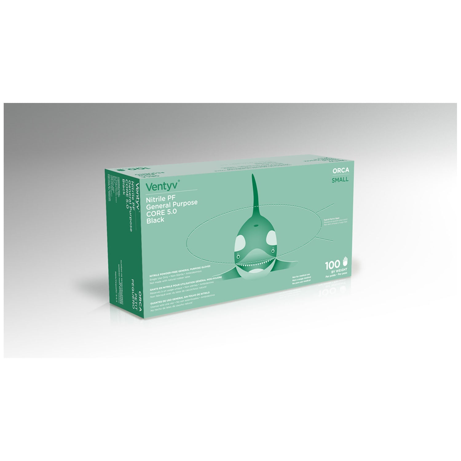 Glove, General Purpose, Nitrile, Poly Coated, Textured, Powder-Free (PF), Small, Black, 100/bx, 10 bx/cs (Continental US Only) (Not for use in Healthcare)