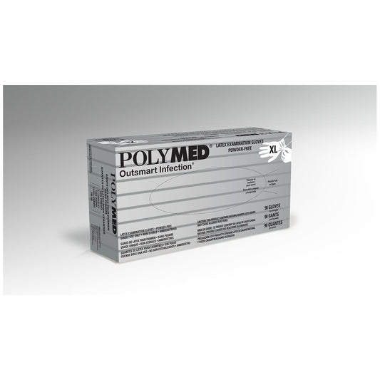 Glove, Exam, Latex, X-Large (9-9.5), Powder Free (PF), Fully Textured, Natural White, Gray Dispenser Box, 90/bx, 10 bx/cs (70 cs/plt) (Continental US Only)