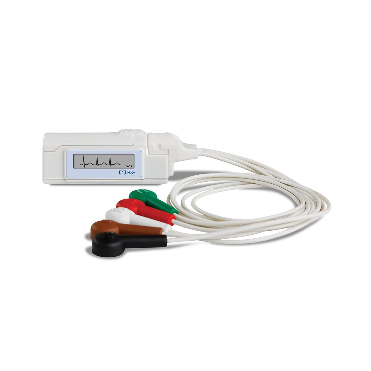 H3+ 3-Channel Digital Holter Recorder, 48-Hour, Includes: Carry Case with Clip, Hookup Kit, Multiple Languages and CD Manual (except Brazilian Portuguese), AHA 5 wire, 27" Length, LeadForm Patient Cable with Snap Ends (US Only)