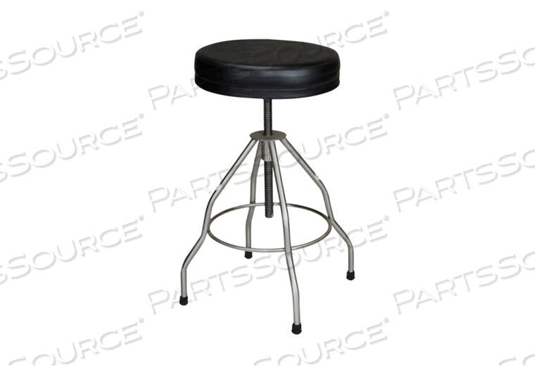 Clifton Revolving Stool, 15" Diameter, Stainless Steel Seat, Pad, (4) Leg, Casters (DROP SHIP ONLY)
