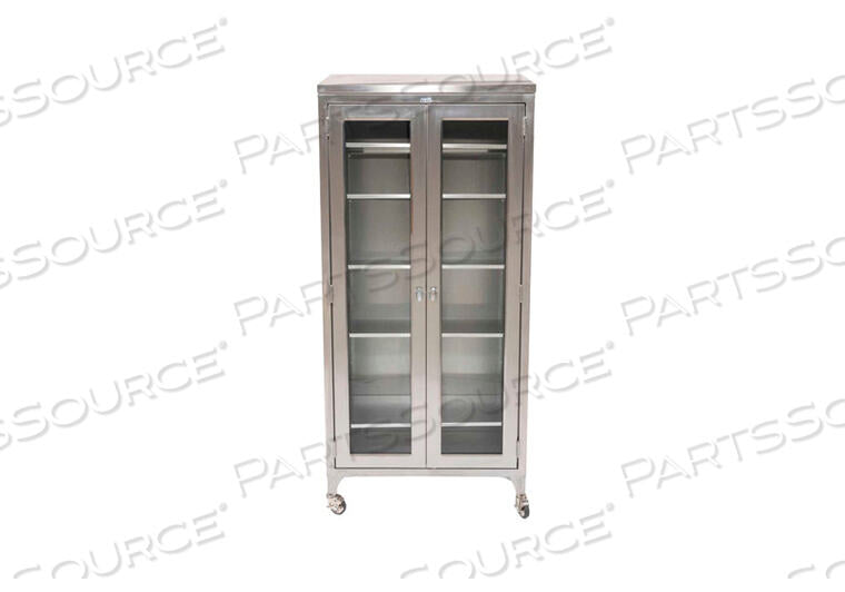 Paul Cabinet 35 5/8"W x 79 1/4"H x 16"D, (5) Stainless Steel Shelves, (2) 3" Casters, Brake (DROP SHIP ONLY)