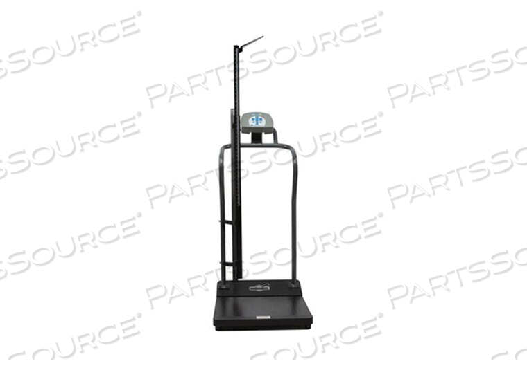 Antimicrobial Digital Platform Scale with Height Rod, KG Only, Assembled, 100-240V Adapter (Included) or 6 D Batteries (not included) (DROP SHIP ONLY)