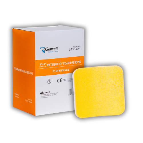 Waterproof Foam, 4" x 4", Non-Bordered Dressing, 50/bx