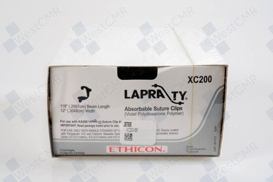 LAPRA-TY Absorbable Suture Clips for use only with 2-0, 3-0, 4-0 Coated VICRYL Suture, 6 Clips per Cartridge, 6/bx (Continental US Only)