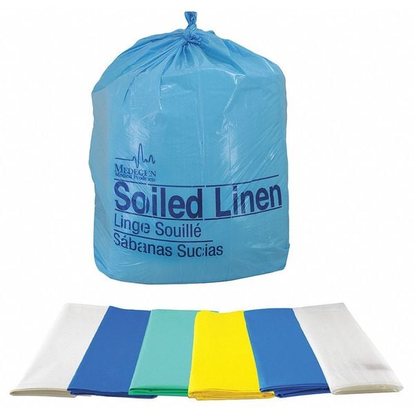 Laundry Bag with Dispenser Box & Twist Ties, Yellow, 38" x 45", 44 Gal, 100/cs