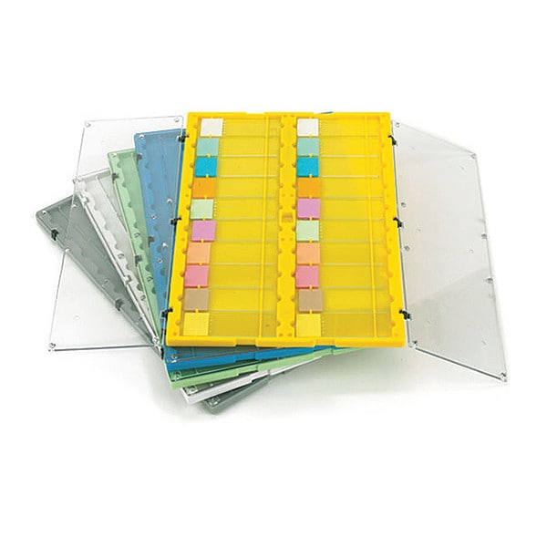 Folder, Slide File Folder, with Clear Hinged Lids, 20-Place, HIPS/SAN, Gray, 12/cs