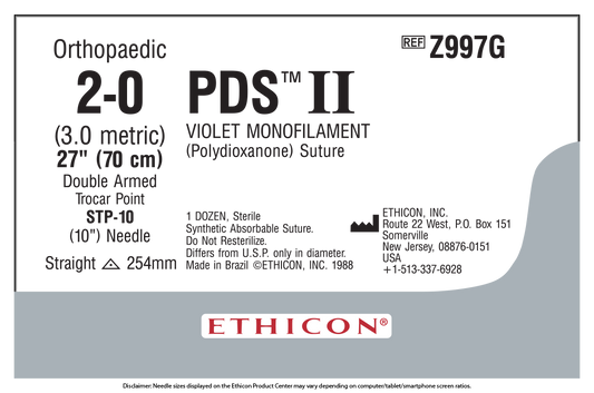 Suture, Tapercut, Size 2-0, 27", Violet Monofilament, Needle STP-10 STP-10, Straight, 1 dz/bx (Continental US Only)