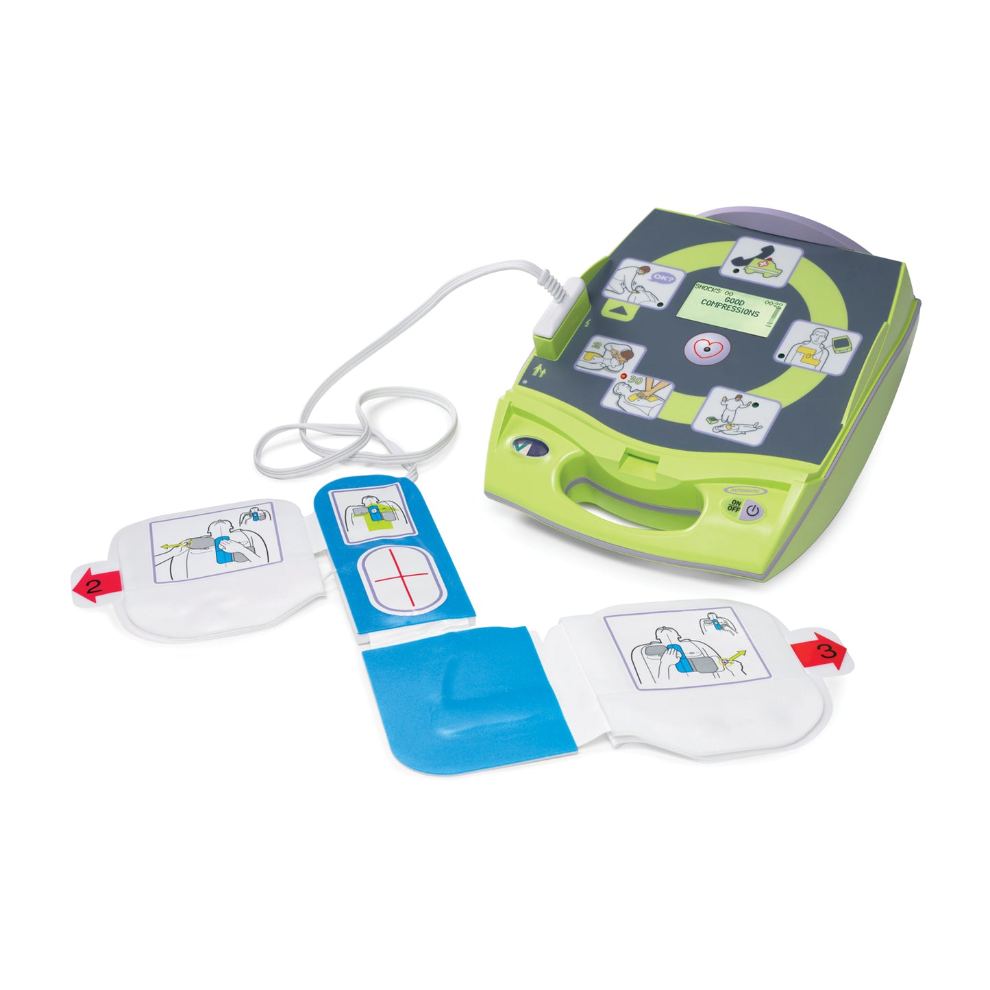 Fully-Automatic AED Plus with Medical Prescription, AED Cover, Plus RX Medical Prescription, CPR-D-Padz Electrode, (10) CR123a Batteries & Carry Case (091220) (Item is considered HAZMAT and cannot ship via Air or to AK, GU, HI, MP, PR, VI)