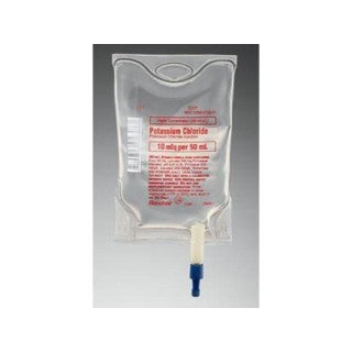 Potassium Chloride Injection, Highly Concentrated, 10 mEq/ 50 ml, Viaflex Plastic Container, 24/cs (Rx) (Continental US Only) (Product Access Restricted. Check with your sales rep to verify eligibility)