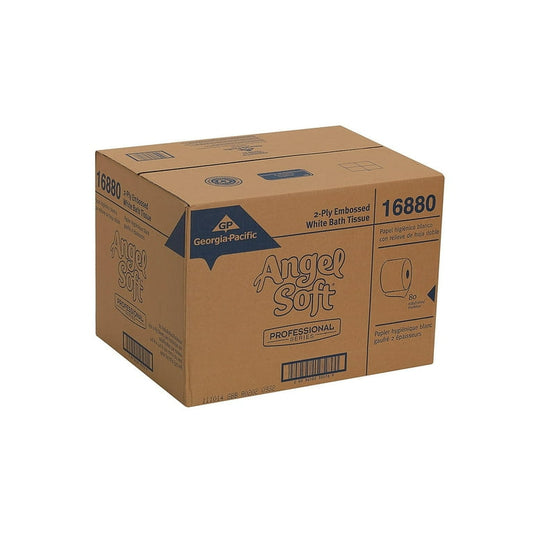 Embossed Bathroom Tissue, 2-Ply, White, 4" x 4.05", 450 sht/rl, 80 rl/cs