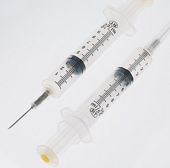 Safety Syringe with Hypodermic Needle, 10ml, 25G x 1 1/2", 100/bx, 6 bx/cs