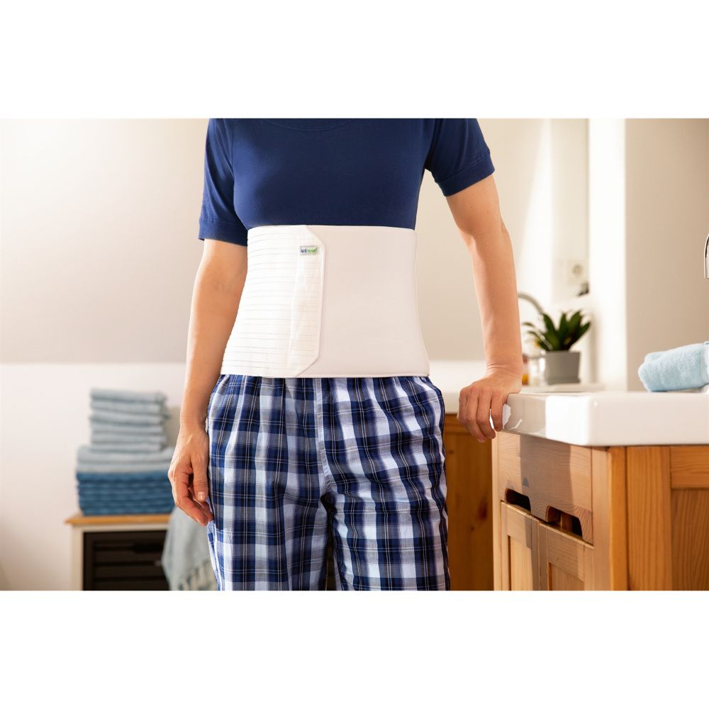 Actimove Abdominal Binder, Comfort with Soft Pad, 12", White, Medium (Continental US Only)
