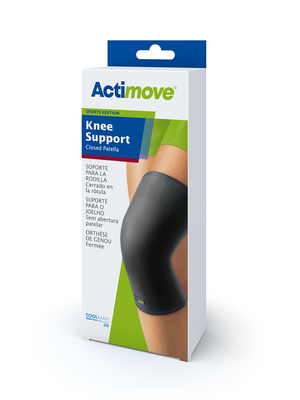 Actimove Knee Support, Closed Patella, Large, 18" - 20", Black