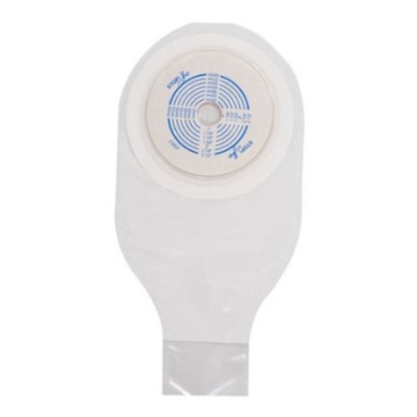 One-Piece Drainable Pouch with Pre-cut Stomahesive Skin Barrier, Tape Collar, 12" Pouch with 1-Sided Comfort Panel, Tail Clip, Transparent, 3/4" - 2 1/2" Stoma Opening, 10/bx (Continental US Only)
