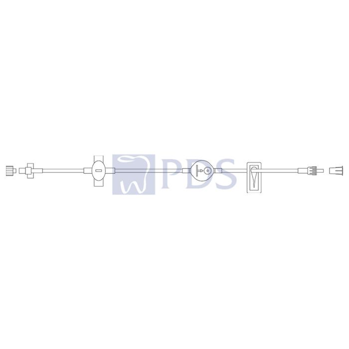 Alaris Syringe Module Set, Microbore, Pressure Sensing Disc, 0.2 Micron Small Volume Filter, Slide Clamp, Fixed Male Luer Lock, Not Made w/ DEHP, 60" Length, 1 ml PV, Sterile, 100/cs (Continental US Only) (Drop Ship Requires Pre-Approval)