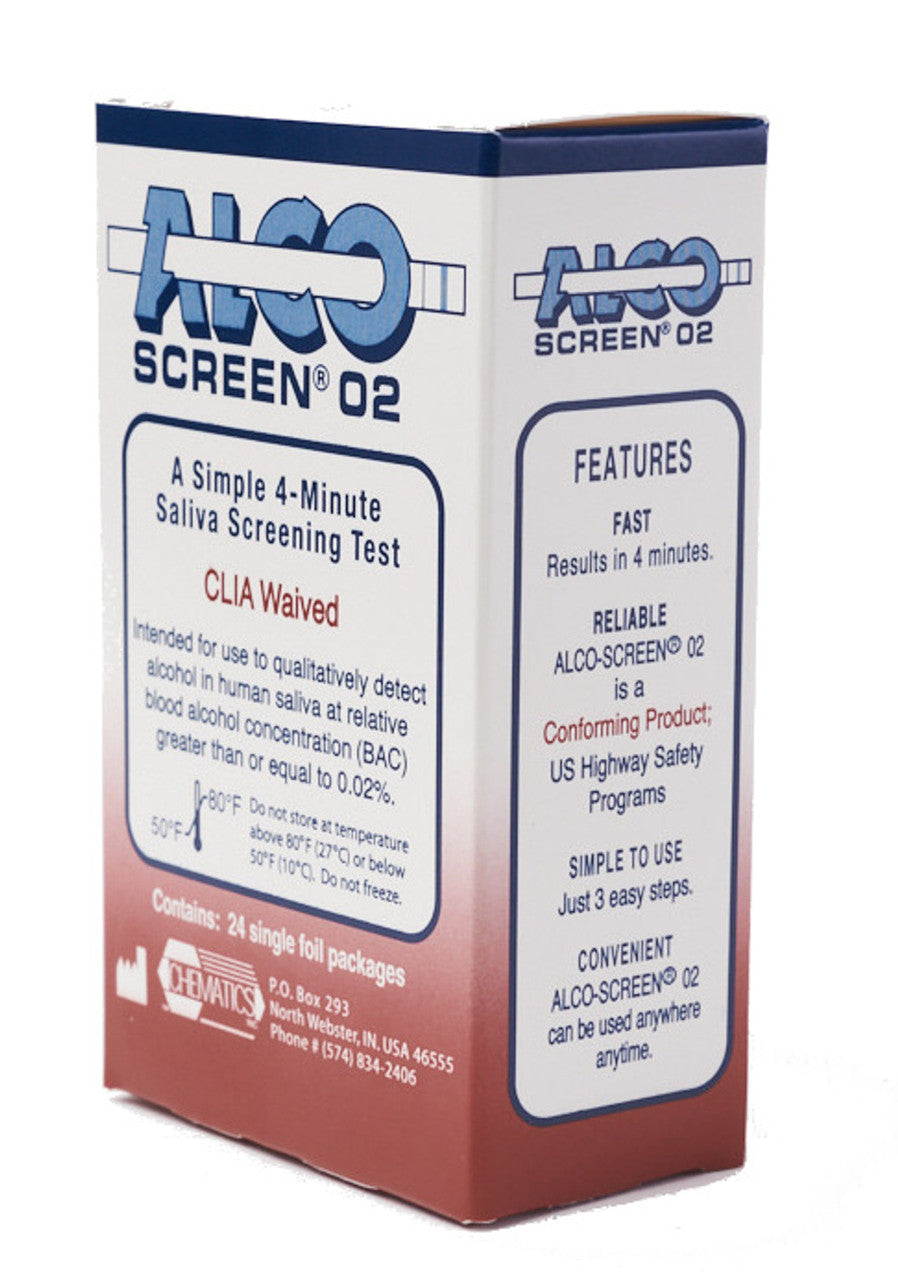 Alco-Screen .02 Alcohol Test, DOT Approved, 24/bx (US Only)