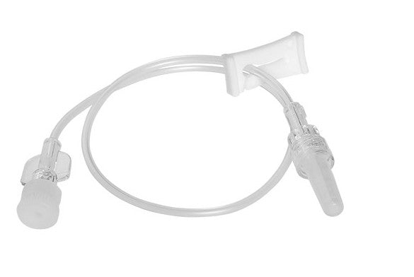 Microbore Tubing, Length 12" Female Luer Lock, 1 Slide Clamp, Rotating Male Luer Lock, Tyvek Poly Pouch, 0.2mL Priming Volume, DEHP-Free, Latex Free (LF), 50/cs