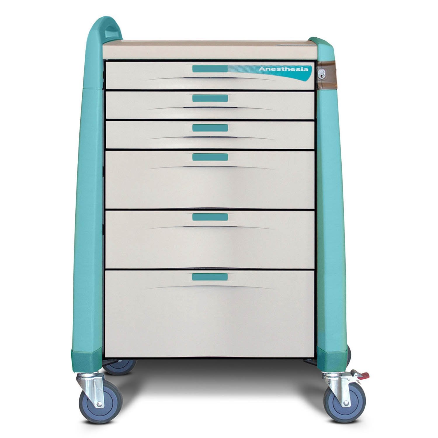 Avalo Medical Cart, Anesthesia, Standard, ALock, Green, 43.5"(H)x24"(D)x31"(W) (DROP SHIP ONLY)
