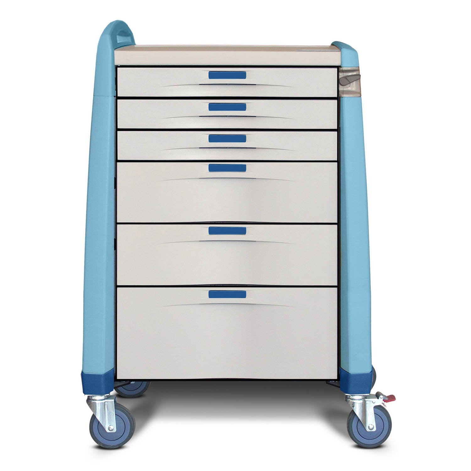 Avalo Medical Cart, Anesthesia, Standard, ELock, Blue, 43.5"(H)x24"(D)x31"(W) (DROP SHIP ONLY)