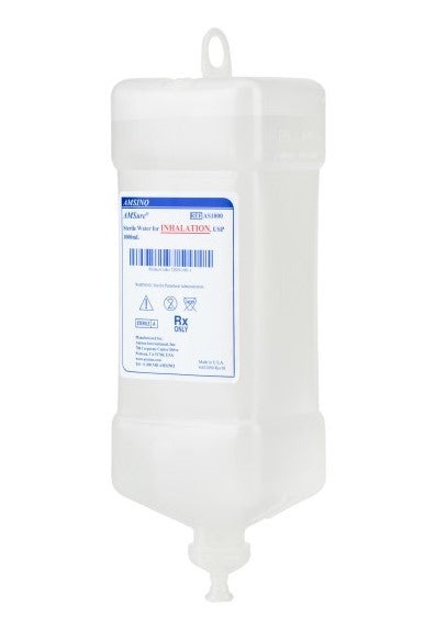 Sterile Water for Inhalation, USP, 1000 ml, Hanging Spikeable Bottle, 12/cs
