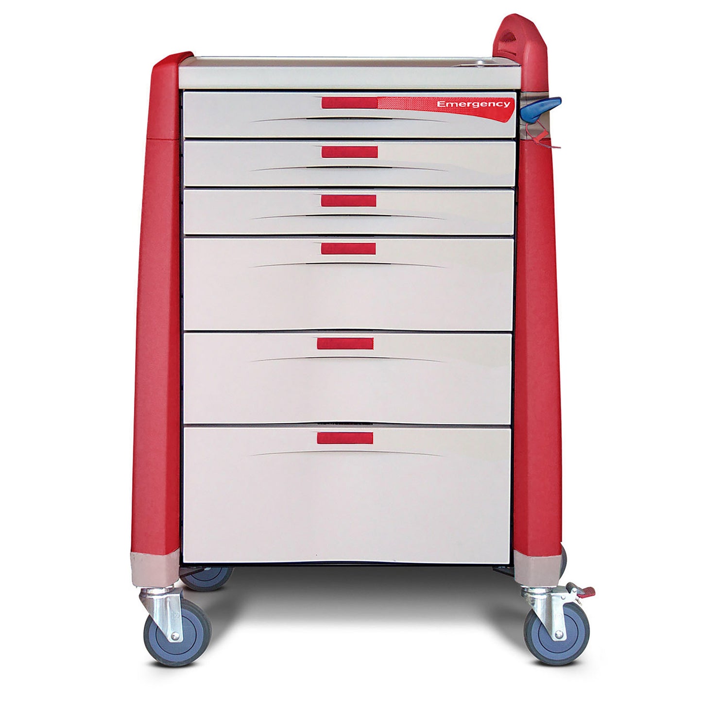 Avalo Medical Cart, Emergency, Standard, Red, 43.5"(H)x24"(D)x31"(W) (DROP SHIP ONLY)
