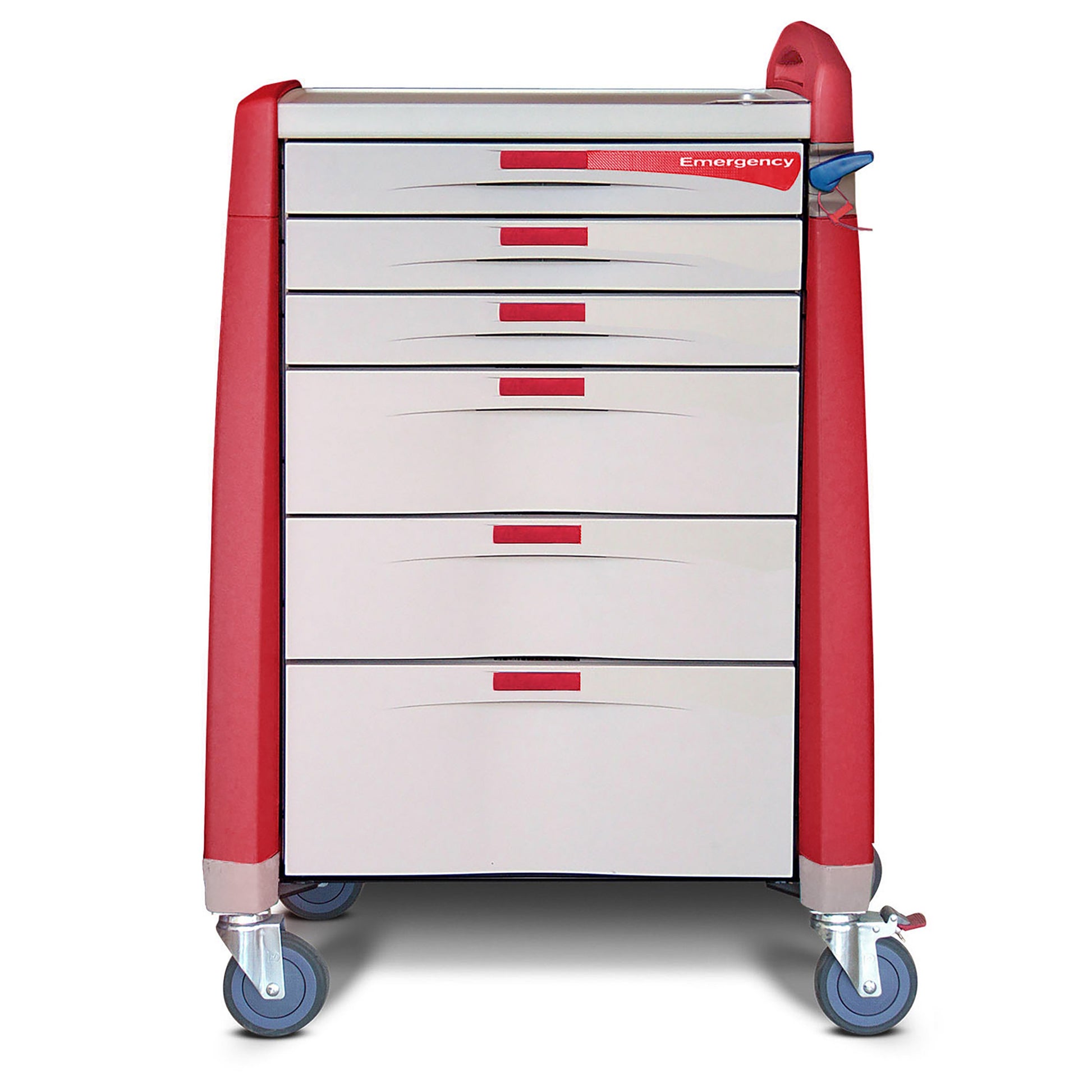 Avalo Medical Cart, Emergency, Standard, Red, 43.5"(H)x24"(D)x31"(W) (DROP SHIP ONLY)