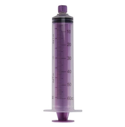 Flat Top Piston Syringe with ENFit Tip, 60cc, Non-Sterile, 30/cs
