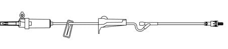 IV Set, Vented/Non-Vented, Roller Clamp, MicroClave Clear Needle-Free Y-Site, Rotating Male Luer Lock, 15 drop/L, 100" Length, 12.4ml PV, 50/cs